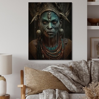 Designart "Tribal African Woman I" African American Woman Print on